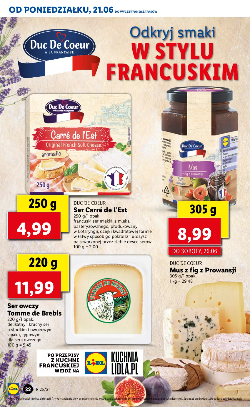 Gazetka promocyjna Lidl - GAZETKA - ważna 21.06 do 23.06.2021 - strona 32 - produkty: Mus, Ser, Ser owczy