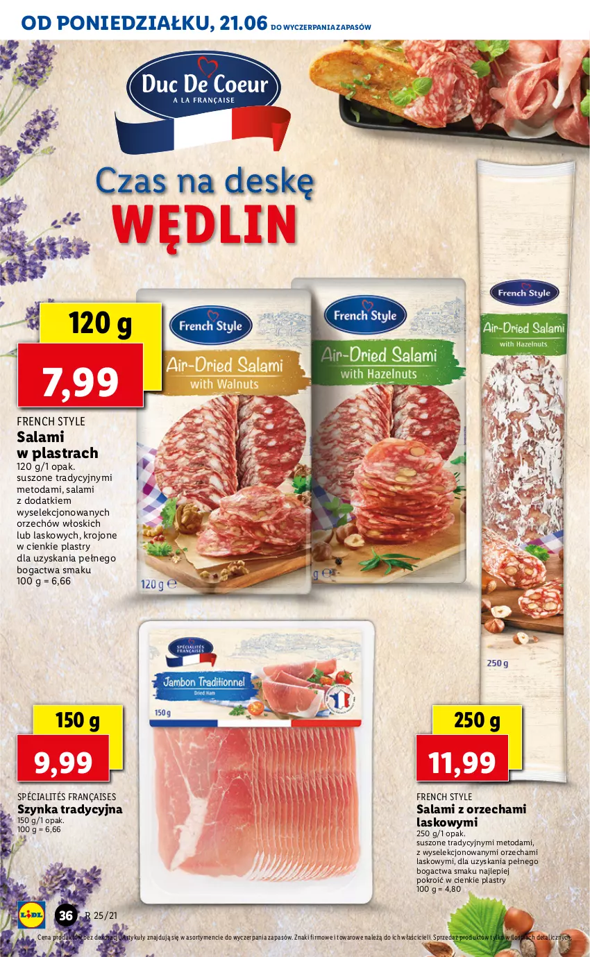 Gazetka promocyjna Lidl - GAZETKA - ważna 21.06 do 23.06.2021 - strona 36 - produkty: Salami, Szynka