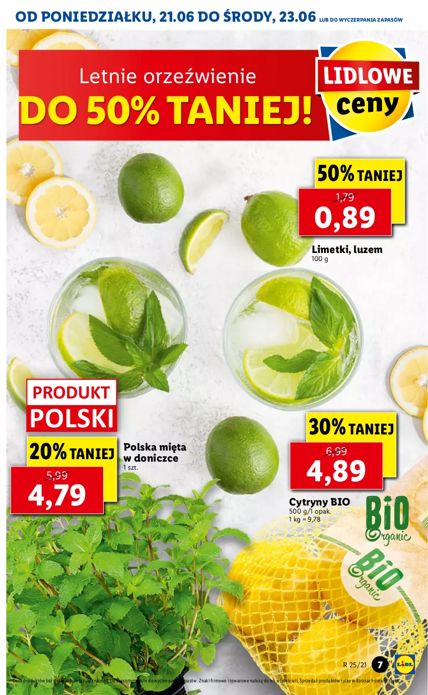 Gazetka promocyjna Lidl - GAZETKA - ważna 21.06 do 23.06.2021 - strona 7 - produkty: Cytryny, Mięta