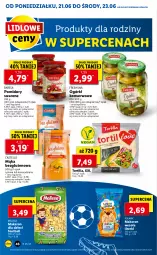 Gazetka promocyjna Lidl - GAZETKA - Gazetka - ważna od 23.06 do 23.06.2021 - strona 46 - produkty: Makaron, Ser, Ryż, Ogórki konserwowe, Tortilla, Mąka, Dzieci, Olma, Pomidory