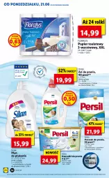 Gazetka promocyjna Lidl - GAZETKA - Gazetka - ważna od 23.06 do 23.06.2021 - strona 52 - produkty: Por, Papier, Proszek do prania, Persil, Papier toaletowy, Silan, Płyn do płukania, Rolki, Flora, Kapsułki do prania