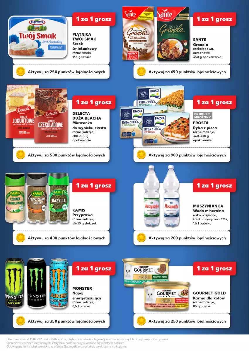 Gazetka promocyjna Kaufland - Kaufland - ważna 13.02 do 28.02.2025 - strona 3 - produkty: Delecta, Frosta, Gourmet Gold, Gra, Granola, Kamis, Mus, Muszynianka, Napój, O nas, Piątnica, Piec, Ryba, Sante, Ser, Serek, Twój Smak, Woda, Woda mineralna