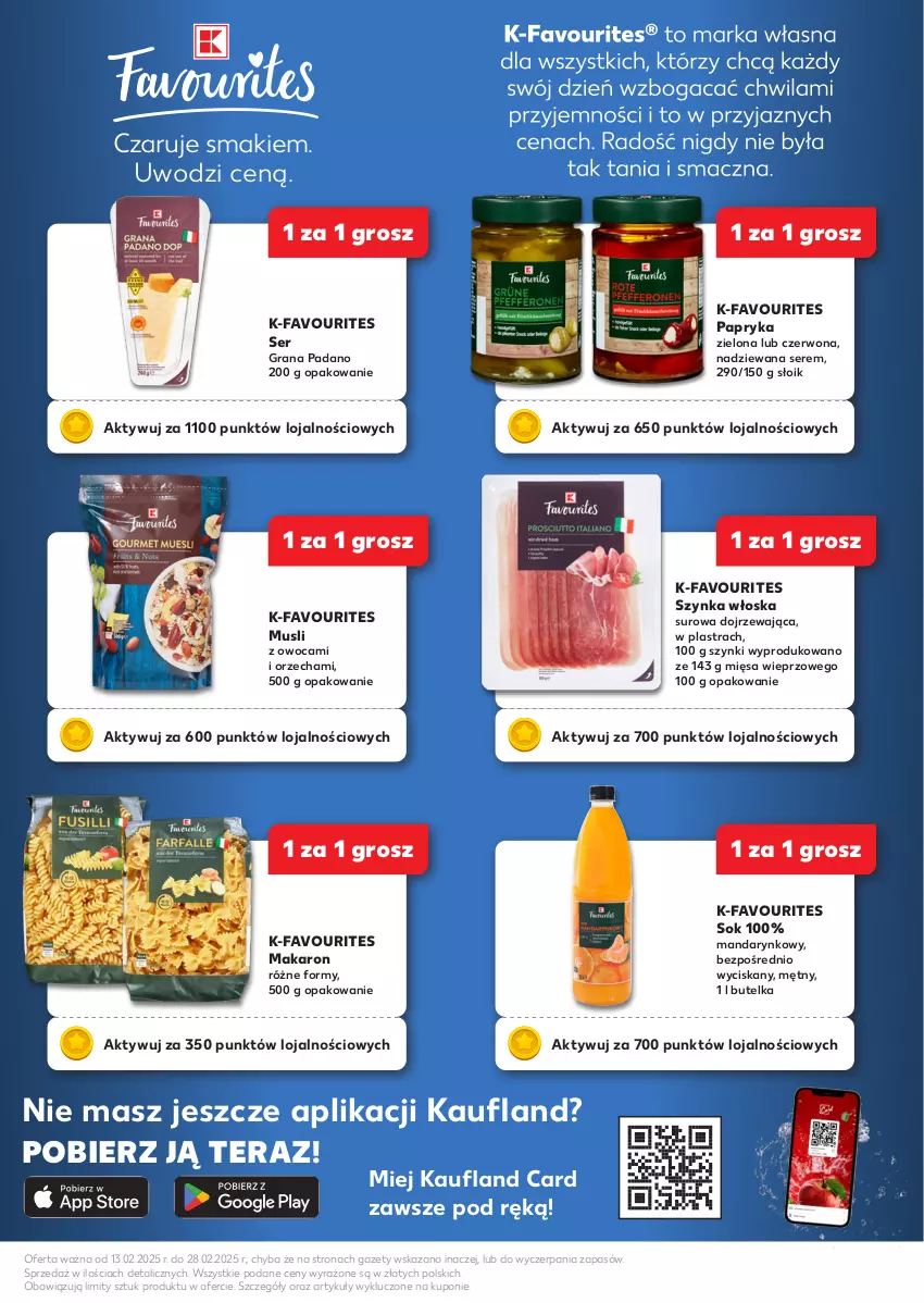 Gazetka promocyjna Kaufland - Kaufland - ważna 13.02 do 28.02.2025 - strona 6 - produkty: Fa, Gra, Makaron, Mus, Papryka, Ser, Sok, Szynka, Tera