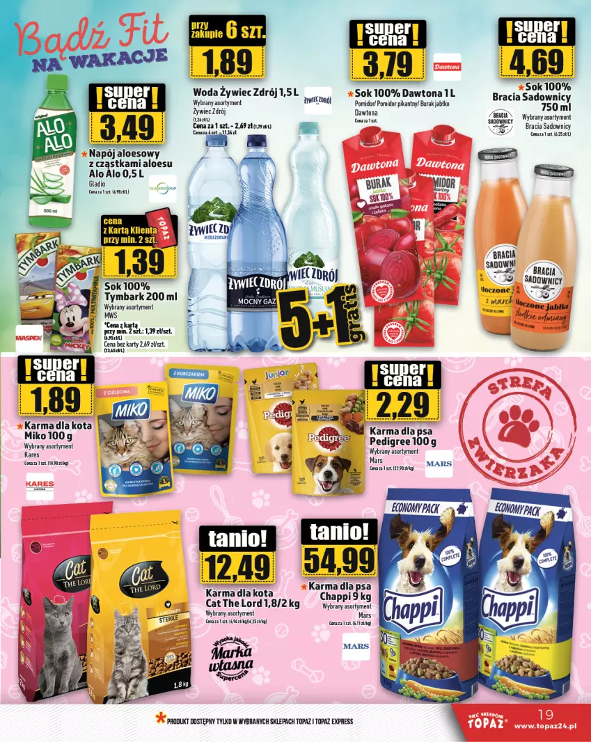 Gazetka promocyjna Topaz - Gazetka - ważna 04.07 do 10.07.2024 - strona 19 - produkty: Dawtona, K2, Koc, Mars, Napój, Sok, Top, Tymbark, Woda