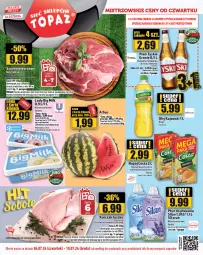 Gazetka promocyjna Topaz - Gazetka - Gazetka - ważna od 10.07 do 10.07.2024 - strona 1 - produkty: Piwo, Kurczak, Kujawski, Top, Por, Szynka wieprzowa, Big Milk, Tyskie, Tusz, Lody, Szynka, Silan, Płyn do płukania, Arbuz, Waga, Olej, Hortex