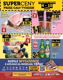 Gazetka promocyjna Topaz - Gazetka - Gazetka - ważna od 10.07 do 10.07.2024 - strona 24 - produkty: Piwo, Kurczak, Top, Por, Szynka wieprzowa, Pekpol, Tusz, Szynka, Perła, Chleb tostowy, Kabanos, Chleb, Waga, Mobil