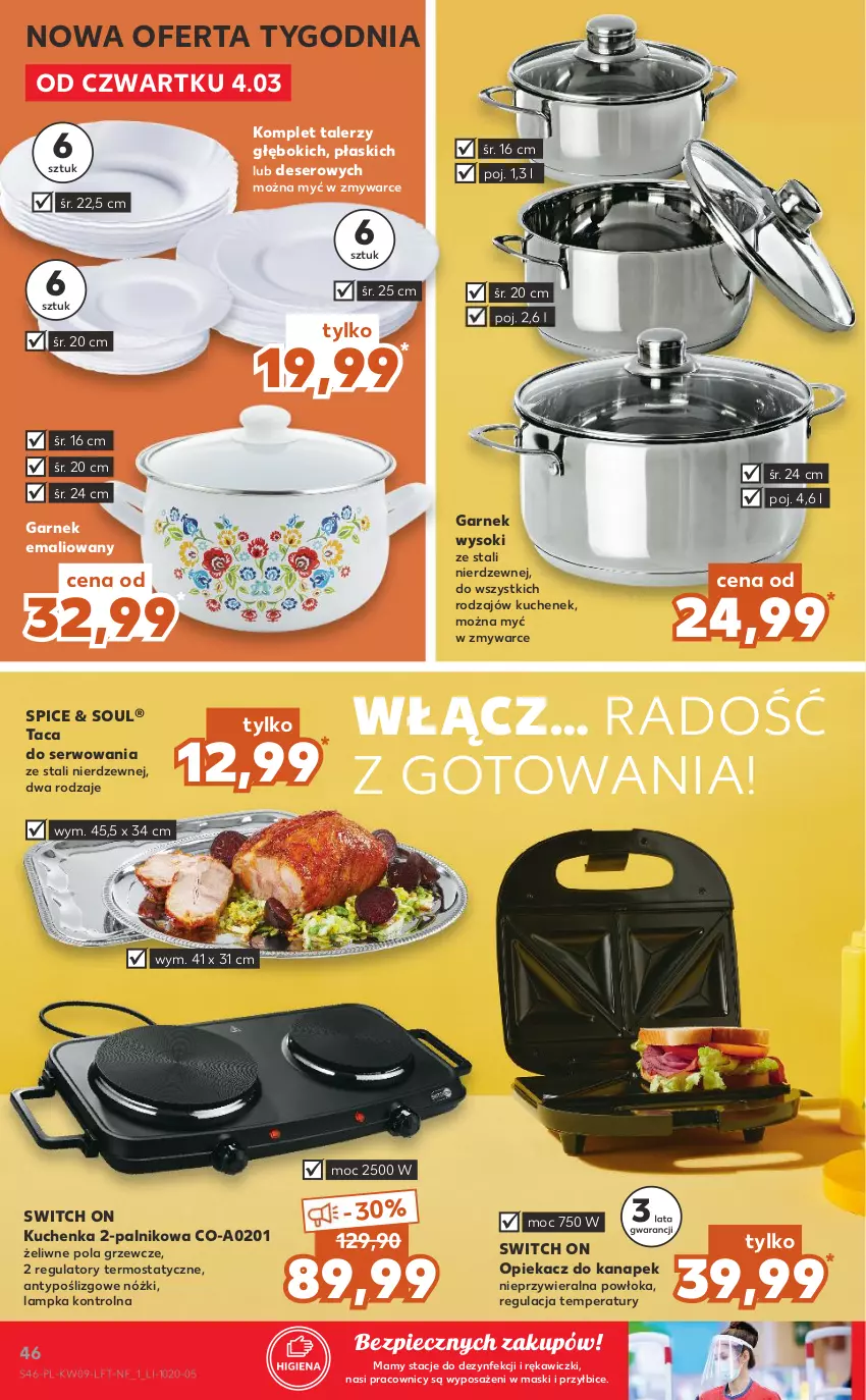 Gazetka promocyjna Kaufland - Oferta tygodnia - ważna 03.03 do 09.03.2021 - strona 46 - produkty: BIC, Deser, Garnek, Opiekacz do kanapek, Piec, Ser, Sok, Taca, Talerz, Termos