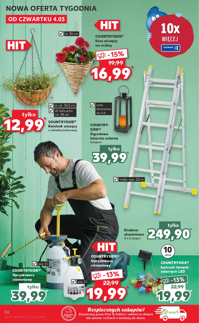 Gazetka promocyjna Kaufland - Oferta tygodnia - ważna 03.03 do 09.03.2021 - strona 50 - produkty: Drabina, Kokos, Kosz, Kwietnik, Lampion, Latarnia, Piec, Top