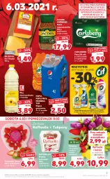 Gazetka promocyjna Kaufland - Oferta tygodnia - Gazetka - ważna od 09.03 do 09.03.2021 - strona 3 - produkty: Piwa, Piwo, Kawa rozpuszczalna, Ser, Gra, 7up, Pepsi max, Tulipan, Truskawki, Praliny, Mirinda, Kawa, Raffaello, Jacobs Krönung, Pepsi, Carlsberg, Napój gazowany, Bukiet, Olej słonecznikowy, Gouda, Jacobs, Waga, Napój, Olej, Kokos, Fa