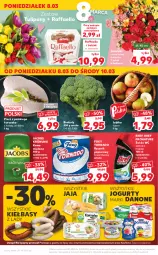 Gazetka promocyjna Kaufland - Oferta tygodnia - Gazetka - ważna od 09.03 do 09.03.2021 - strona 56 - produkty: Kurczak, Danone, Papier, Tulipan, Bref, Jaja, Jogurt, Kawa mielona, Kawa, Raffaello, Jacobs Krönung, Ręcznik, Bukiet, Foxy, Brokuły, Jacobs, Waga, Jabłka, Fa