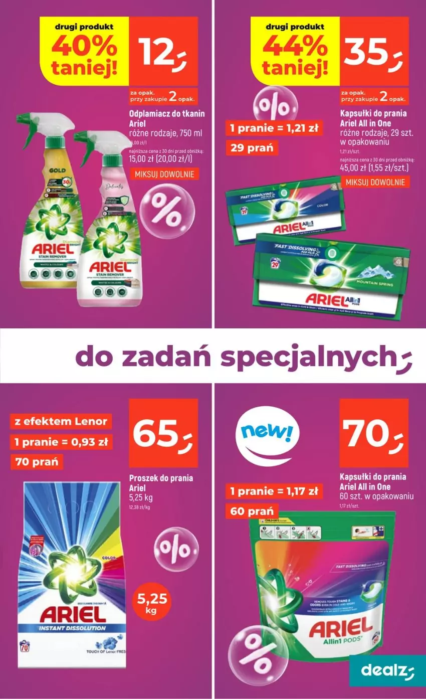 Gazetka promocyjna Dealz - CZYSTY ZYSK - ważna 02.01 do 07.01.2026 - strona 9 - produkty: Ariel, Kapsułki do prania, Lenor, Odplamiacz, Proszek do prania