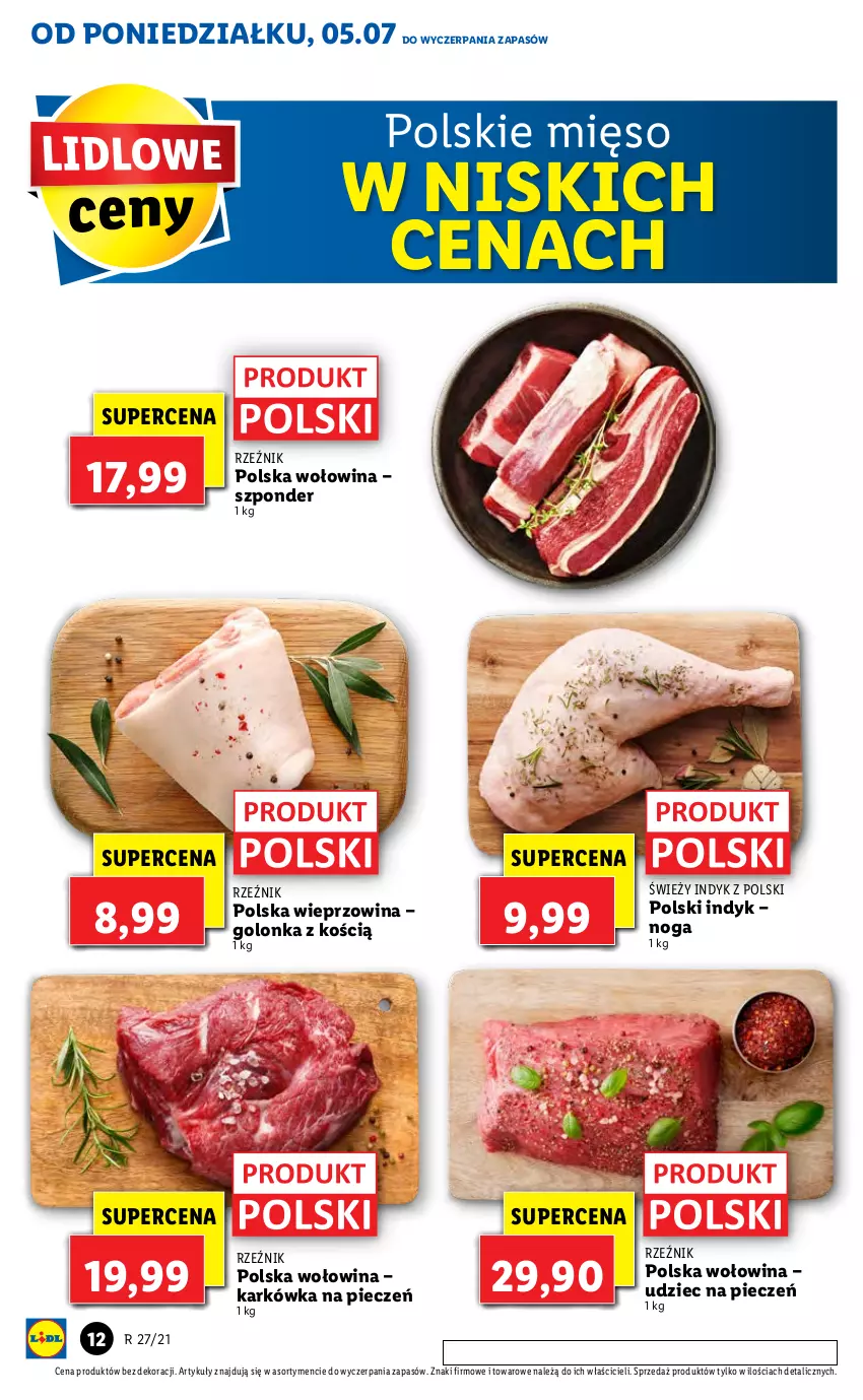 Gazetka promocyjna Lidl - GAZETKA - ważna 05.07 do 07.07.2021 - strona 12 - produkty: Mięso, Piec, Wieprzowina, Wołowina