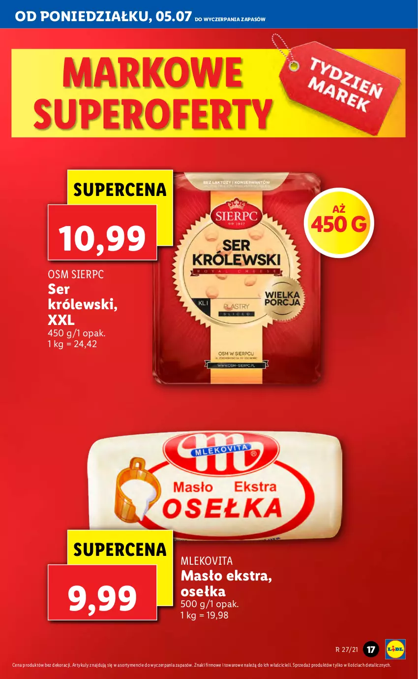 Gazetka promocyjna Lidl - GAZETKA - ważna 05.07 do 07.07.2021 - strona 17 - produkty: Królewski, Masło, Mleko, Mlekovita, Ser