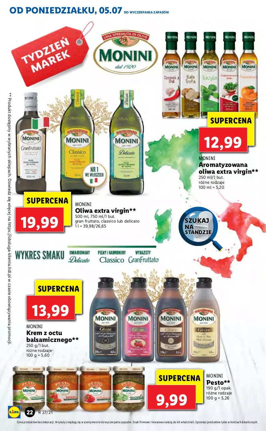 Gazetka promocyjna Lidl - GAZETKA - ważna 05.07 do 07.07.2021 - strona 22 - produkty: Gin, Gra, Monini, Pesto