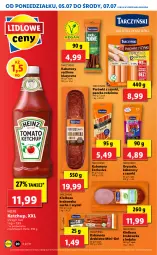 Gazetka promocyjna Lidl - GAZETKA - Gazetka - ważna od 07.07 do 07.07.2021 - strona 20 - produkty: Ketchup, Por, Gry, Kiełbasa krakowska, Parówki, Parówki z szynki, Tarczyński, Kabanos, Kiełbasa, Heinz