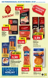 Gazetka promocyjna Lidl - GAZETKA - Gazetka - ważna od 07.07 do 07.07.2021 - strona 21 - produkty: Kurczak, Sok, Ser, Sokołów, Serdelki, Cars, Morliny, Kotlet, Boczek, Kabanos, Kiełbasa, Kiełbasa śląska