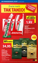 Gazetka promocyjna Lidl - GAZETKA - Gazetka - ważna od 07.07 do 07.07.2021 - strona 5 - produkty: Por, Kawa ziarnista, Kawa, Mlekovita, Jacobs Krönung, Jacobs, Mleko
