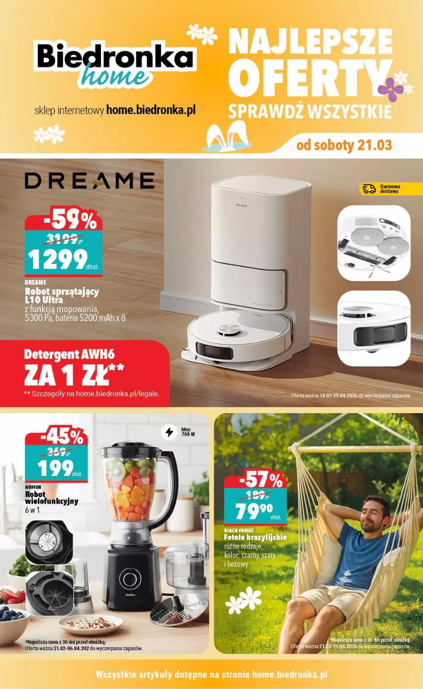 Gazetka promocyjna Biedronka - Home - ważna 21.03 do 28.03.2026 - strona 1 - produkty: Fotel, Robot