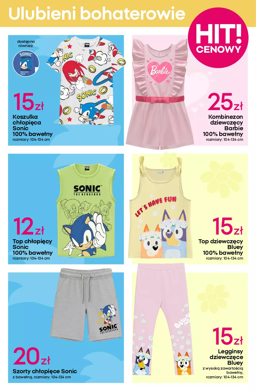 Gazetka promocyjna Pepco - Odzież plażowa - ważna 19.06 do 02.07.2025 - strona 7 - produkty: Barbie, Czapka, Disney, Gin, Inka, Klapki, Kombinezon, Kosz, Koszulka, Legginsy, Ręcznik, Sok, Szorty, Top