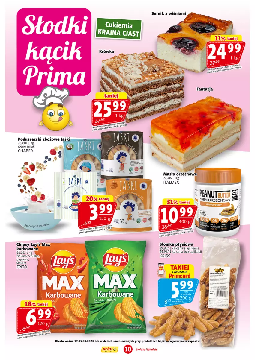 Gazetka promocyjna Prim Market - ważna 19.09 do 25.09.2024 - strona 10 - produkty: Chipsy, Krem orzechowy, Masło, Masło orzechowe, Papryka, Ser