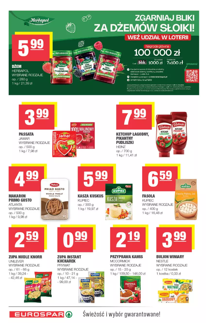 Gazetka promocyjna Spar - EuroSpar - ważna 07.10 do 18.10.2026 - strona 10 - produkty: Bulion, Dżem, Fa, Fasola, Heinz, Kamis, Kasza, Ketchup, Knorr, Kucharek, Kupiec, Kuskus, Lion, Makaron, Penne, Piec, Prymat, Pudliszki, Rosół, Stek, Winiary, Znicz, Zupa