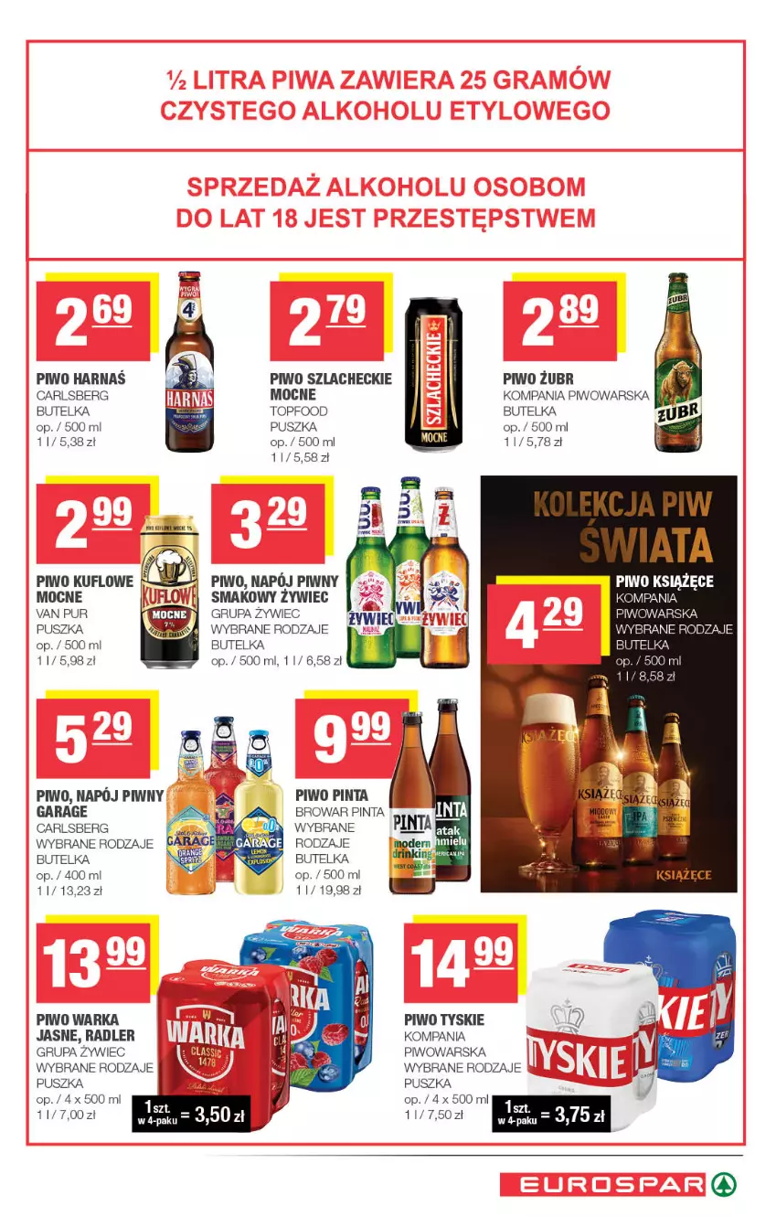 Gazetka promocyjna Spar - EuroSpar - ważna 07.10 do 18.10.2026 - strona 15 - produkty: Carlsberg, Książęce, Napój, Piwo, Pur, Radler, Top, Tyskie, Warka
