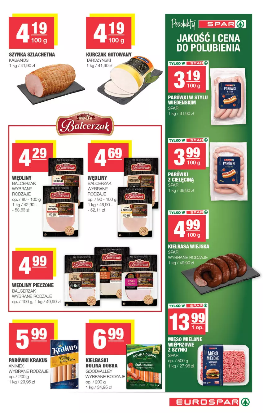 Gazetka promocyjna Spar - EuroSpar - ważna 07.10 do 18.10.2026 - strona 7 - produkty: Kabanos, Kiełbasa, Kiełbasa wiejska, Krakus, Kurczak, Kurczak gotowany, Parówki, Piec, Szynka, Tarczyński