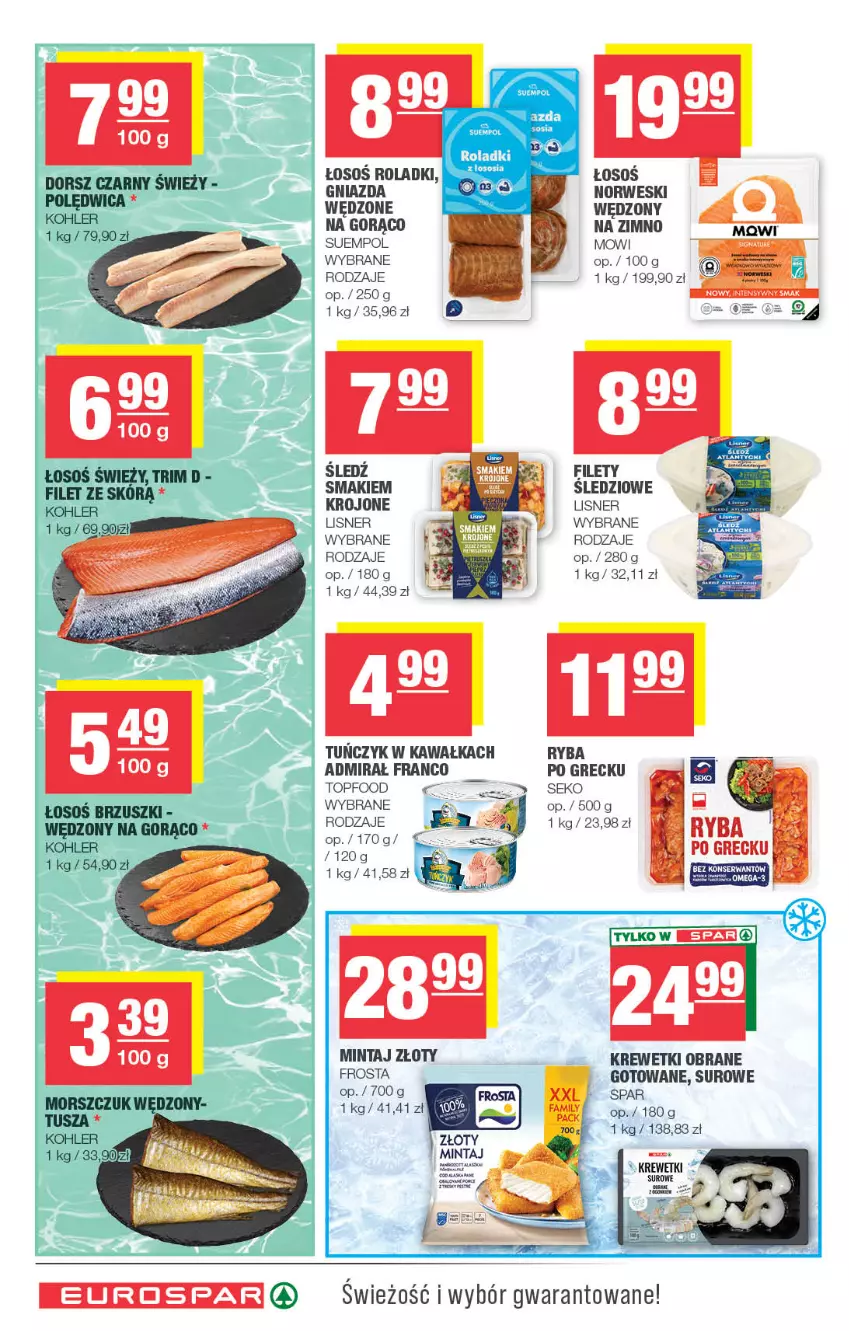Gazetka promocyjna Spar - EuroSpar - ważna 07.10 do 18.10.2026 - strona 8 - produkty: Dorsz, Frosta, Kawa, Krewetki, Lisner, Mintaj, Polędwica, Ryba, SEKO, Sos, Suempol, Top