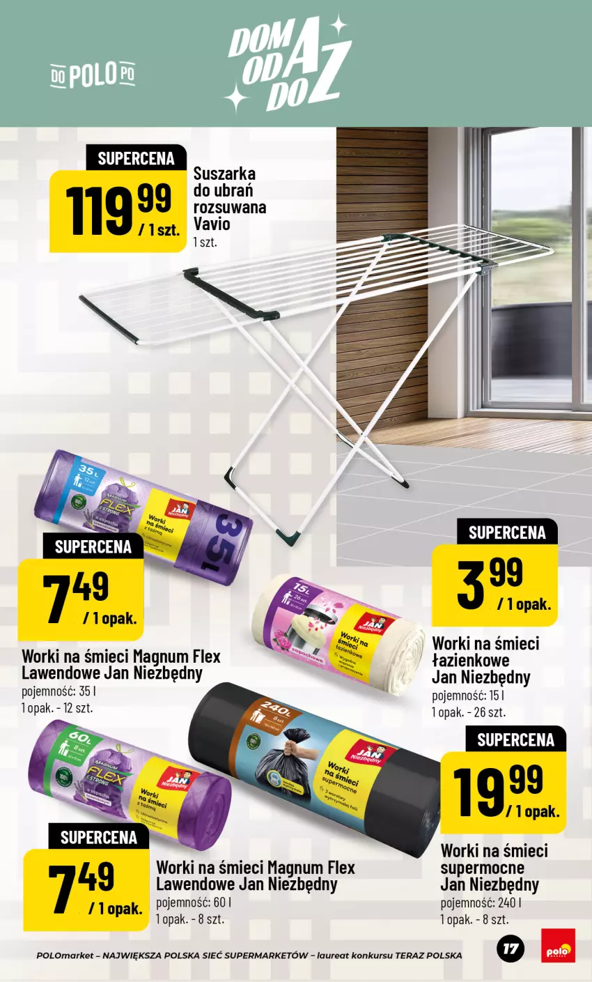Gazetka promocyjna PoloMarket - Katalog Dom Przetwory - ważna 22.05 do 30.07.2026 - strona 17 - produkty: Jan Niezbędny, Laur, LG, Suszarka, Suszarka do ubrań, Tera, Worki na śmiec, Worki na śmieci