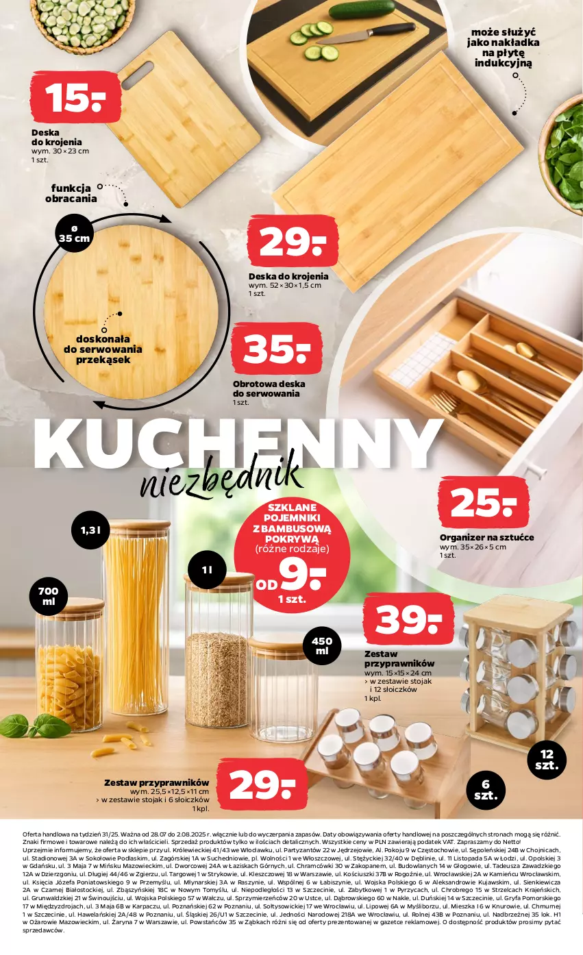 Gazetka promocyjna Netto - Od Poniedziałku Przemysłowa - ważna 28.07 do 02.08.2025 - strona 3 - produkty: Deska do krojenia, Fa, Gry, Karp, Kujawski, Organizer, Podlaski, Pojemnik, Ser, Sok, Stock, Stojak, Top, Wino