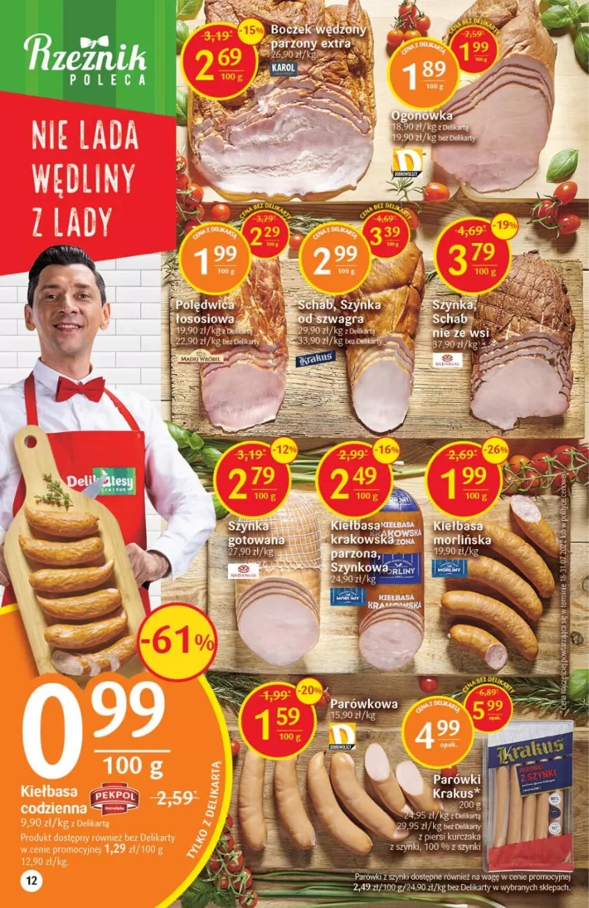 Gazetka promocyjna Delikatesy Centrum - Gazetka DC36 - ważna 15.09 do 21.09.2022 - strona 12 - produkty: Krakus, Kurczak, Madej Wróbel, Parówki