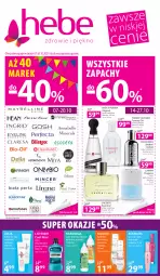 Gazetka promocyjna Hebe - Gazetka - Gazetka - ważna od 20.10 do 20.10.2021 - strona 1 - produkty: Woda perfumowana, Por, Gin, Płyn do płukania jamy ustnej, Listerine, Hydrolat, Hugo Boss, Krem do rąk, Lanvin, Perfum, Tusz, Lacoste, Płyn do płukania, Woda toaletowa, Szampon, Ziaja, Bourjois, Woda, Nacomi