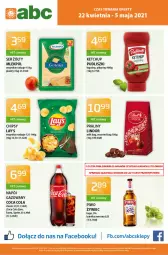 Gazetka promocyjna ABC - Gazetka - Gazetka - ważna od 06.05 do 06.05.2021 - strona 1 - produkty: Piwo, Ketchup, Ser, Praliny, Lindor, Chipsy, O nas, Fanta, Pudliszki, Sprite, Napój, Fa