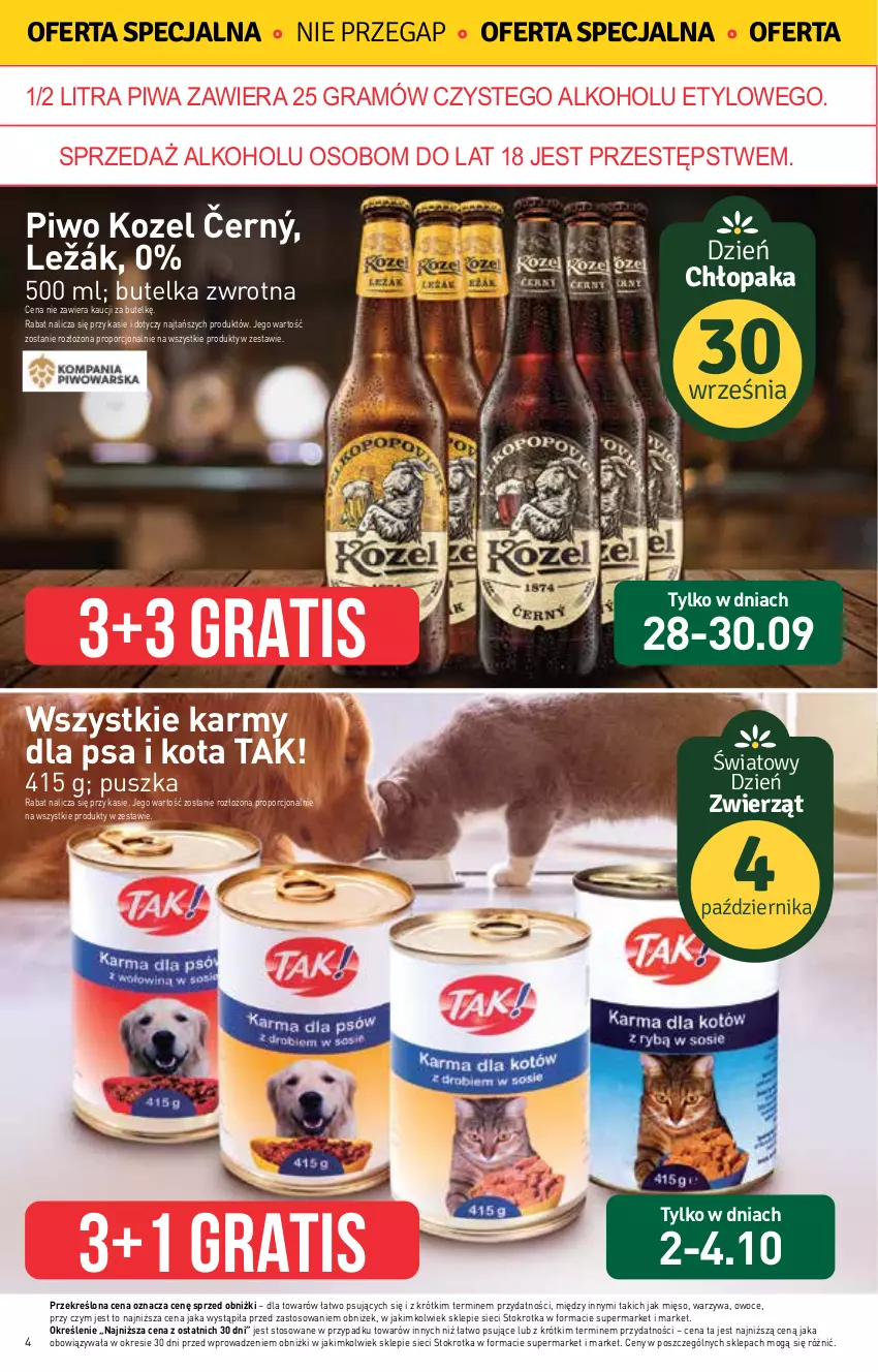 Gazetka promocyjna Stokrotka - Supermarket - ważna 28.09 do 04.10.2023 - strona 4 - produkty: Gra, Kozel, Mięso, Owoce, Piwa, Piwo, Por, Warzywa