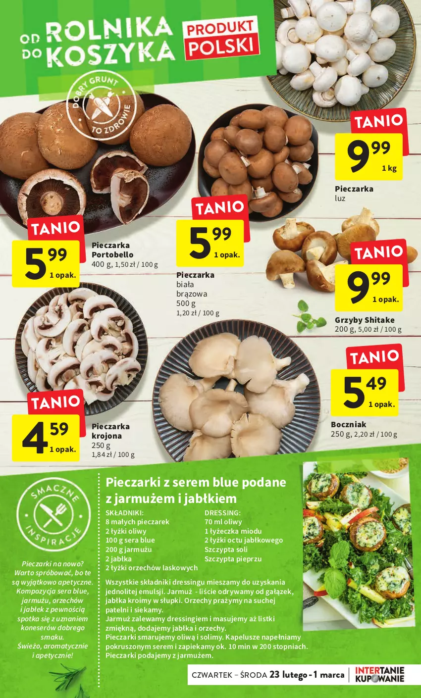 Gazetka promocyjna Intermarche - Gazetka Intermarche - ważna 23.02 do 01.03.2023 - strona 11 - produkty: Bell, Boczniak, Dres, Grzyby, Jabłka, Jarmuż, Piec, Pieczarka, Pieprz, Por, Portobello, Ser, Top