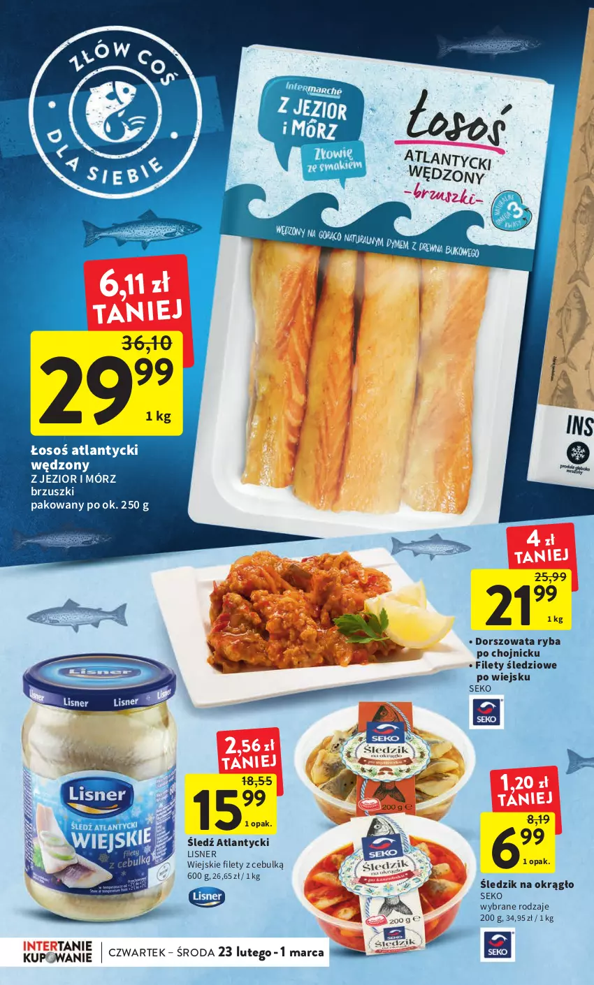 Gazetka promocyjna Intermarche - Gazetka Intermarche - ważna 23.02 do 01.03.2023 - strona 18 - produkty: Dorsz, Lisner, Ryba, SEKO