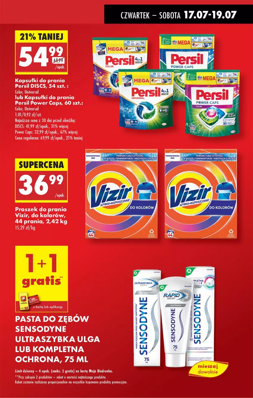 Gazetka promocyjna Biedronka - Od Czwartku - ważna 17.07 do 23.07.2025 - strona 17 - produkty: Gra, Kapsułki do prania, LG, Pasta do zębów, Persil, Proszek do prania, Sensodyne, Vizir