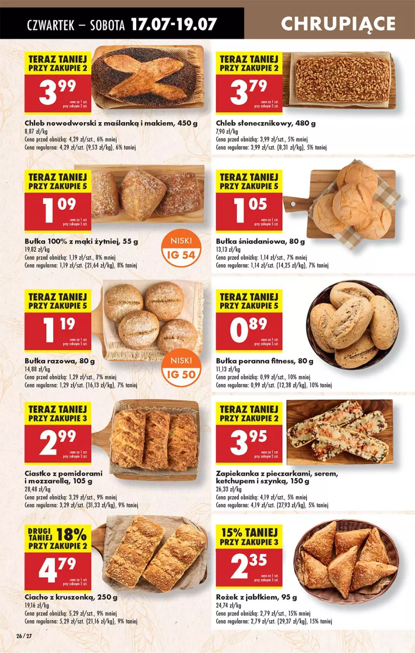 Gazetka promocyjna Biedronka - Od Czwartku - ważna 17.07 do 23.07.2025 - strona 32 - produkty: Bułka, Chleb, Danio, Ketchup, Piec, Pieczarka, Por, Ser, Tera, Zapiekanka