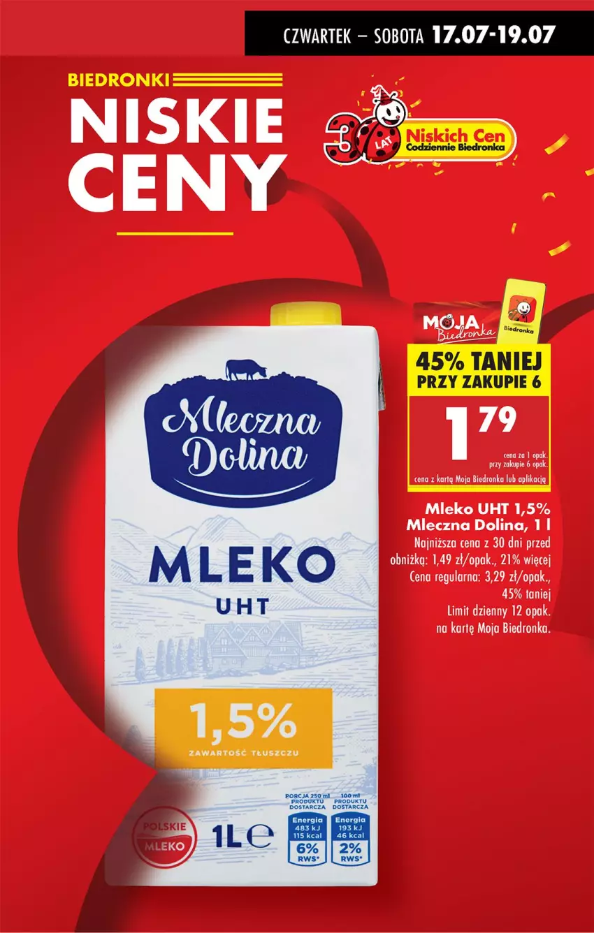 Gazetka promocyjna Biedronka - Od Czwartku - ważna 17.07 do 23.07.2025 - strona 5 - produkty: Mleko