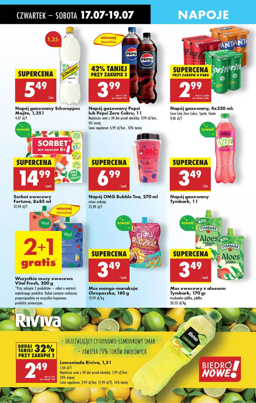 Gazetka promocyjna Biedronka - Od Czwartku - ważna 17.07 do 23.07.2025 - strona 54 - produkty: BIC, Coca-Cola, Fa, Fanta, Fortuna, Lemoniada, Mango, Mus, Napój, Napój gazowany, Napoje, Pepsi, Por, Schweppes, Sprite, Tymbark