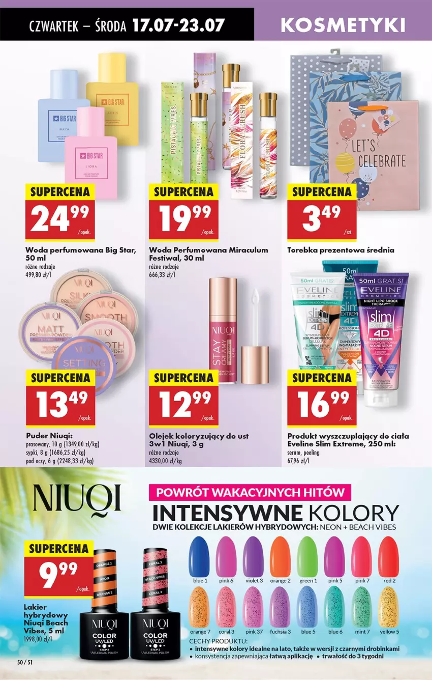 Gazetka promocyjna Biedronka - Od Czwartku - ważna 17.07 do 23.07.2025 - strona 60 - produkty: Eveline, Gra, Inka, Lakier, Niuqi, Olej, Peeling, Perfum, Puder, Rum, Ser, Serum, Torebka, Woda, Woda perfumowana