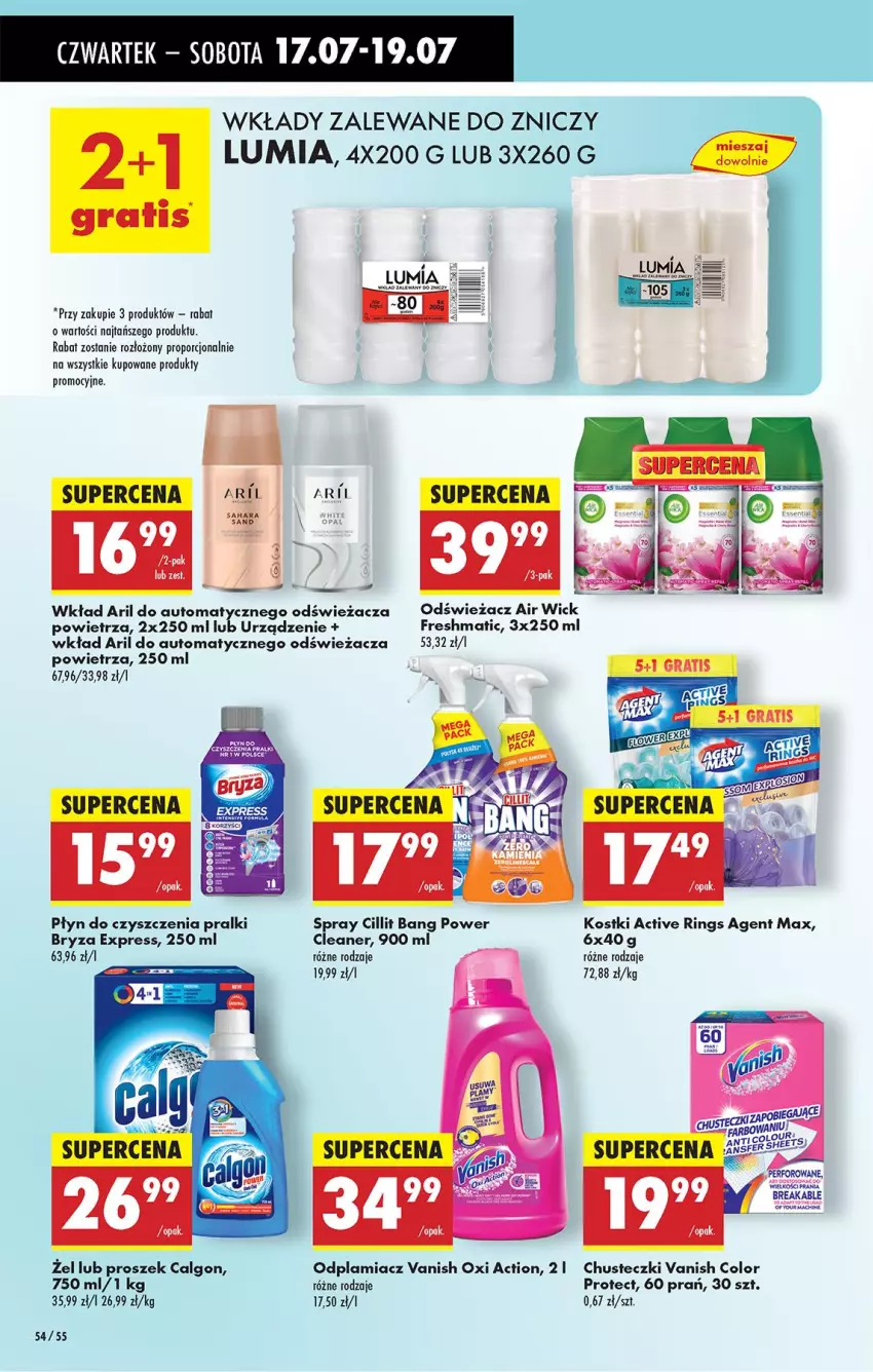 Gazetka promocyjna Biedronka - Od Czwartku - ważna 17.07 do 23.07.2025 - strona 68 - produkty: Air Wick, Bryza, Calgon, Chusteczki, Cillit Bang, LG, Odplamiacz, Por, Pralki, Vanish, Znicz