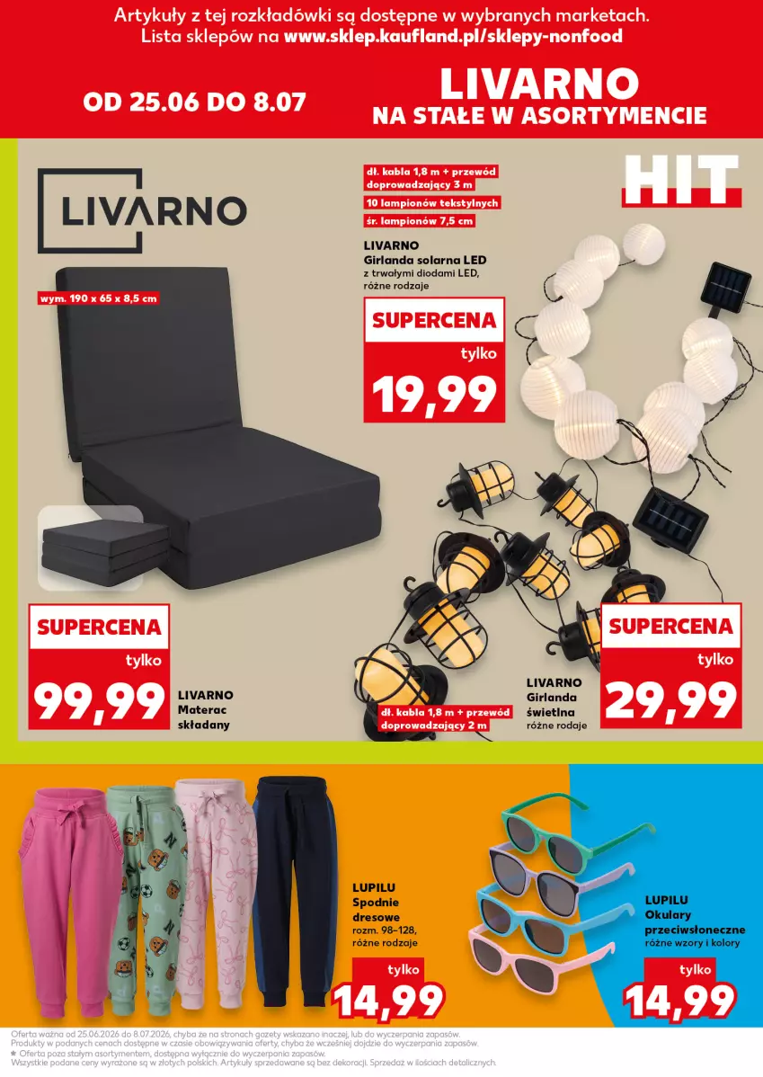 Gazetka promocyjna Kaufland - Kaufland - ważna 25.06 do 08.07.2026 - strona 11 - produkty: Dres, Girlanda, Ivar, Materac, Spodnie, Spodnie dresowe, Tera