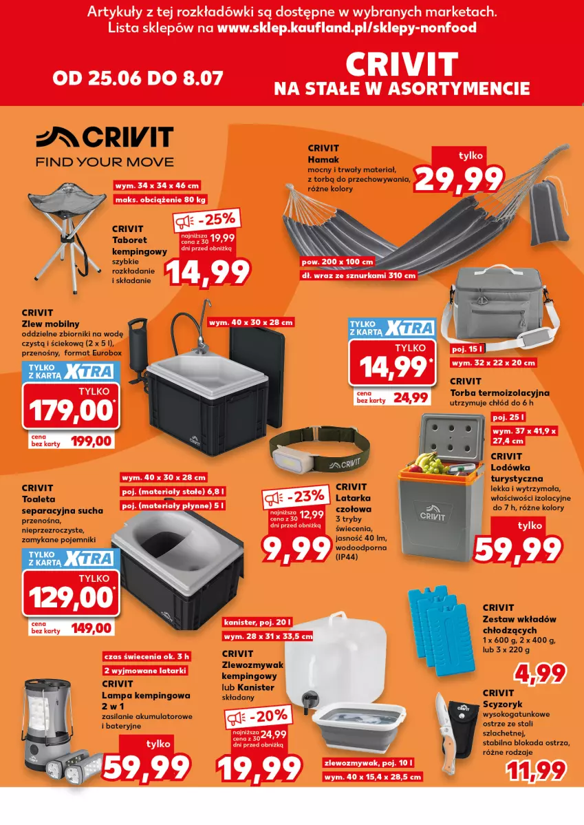 Gazetka promocyjna Kaufland - Kaufland - ważna 25.06 do 08.07.2026 - strona 16 - produkty: Akumulator, Hama, Lampa, Latarka, Lodówka, Mobil, Pojemnik, Por, Silan, Sok, Taboret, Tarka, Torba, Zlew, Zlewozmywak