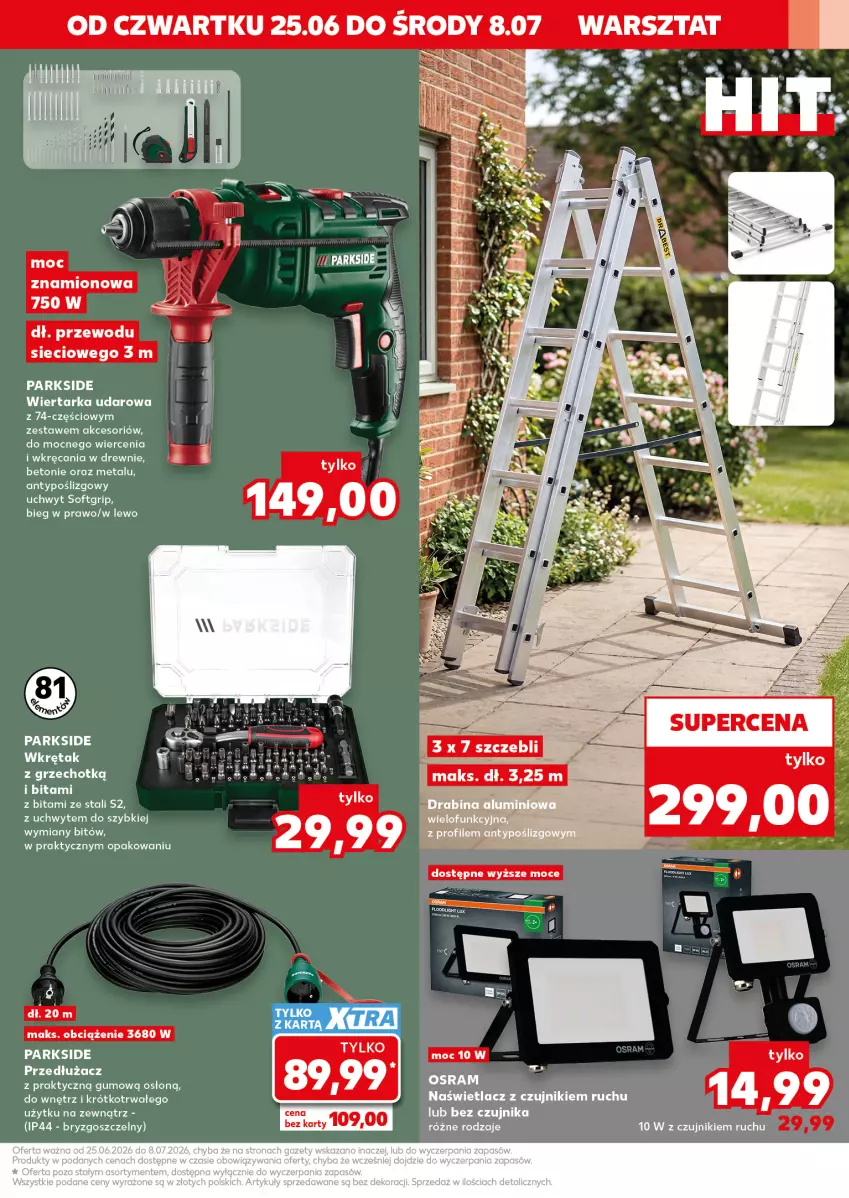 Gazetka promocyjna Kaufland - Kaufland - ważna 25.06 do 08.07.2026 - strona 9 - produkty: Fa, Naświetlacz, Parkside, Tarka, Wiertarka, Wiertarka udarowa, Wkręt