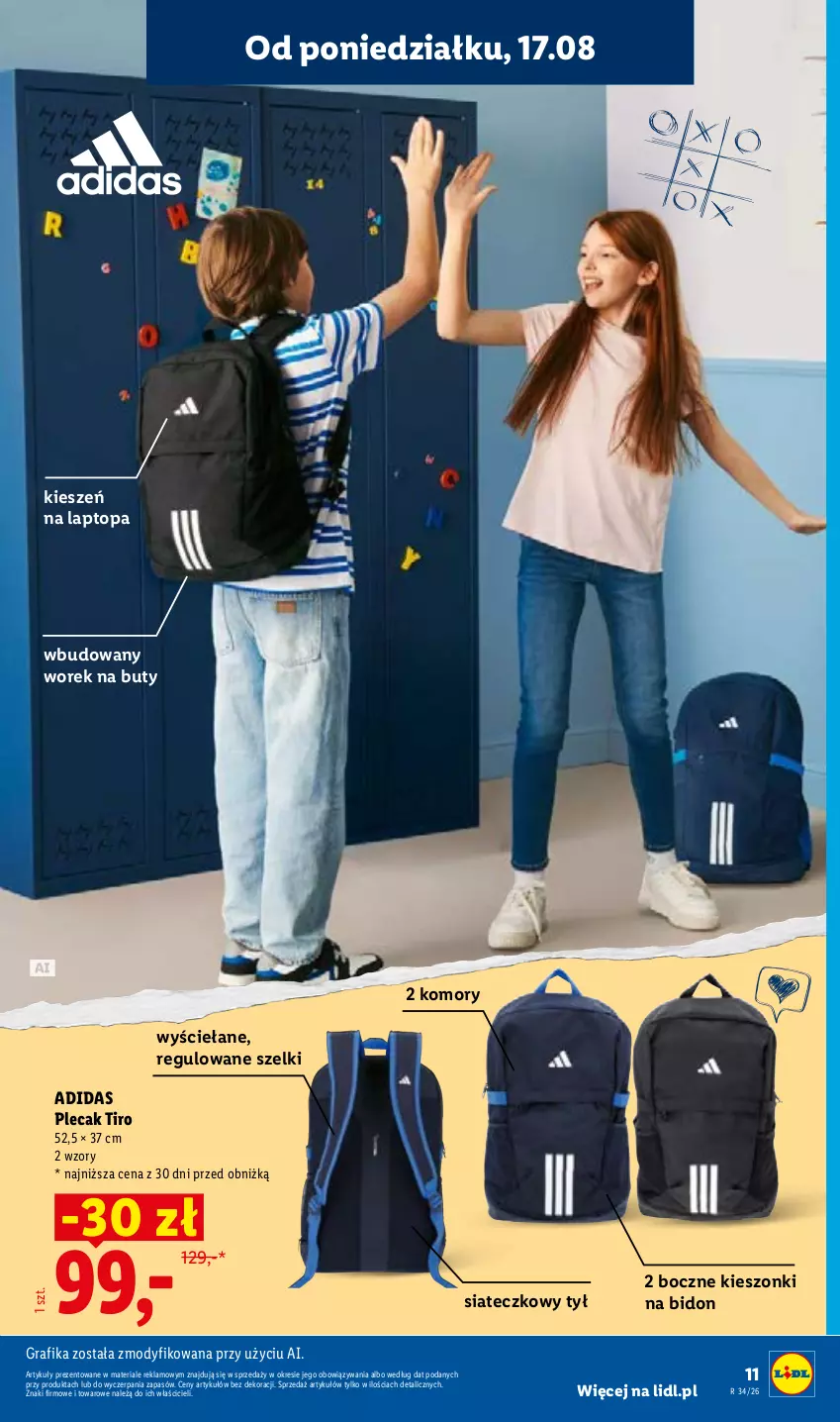 Gazetka promocyjna Lidl - Gazetka ważna od 17.08. do 22.08. - ważna 17.08 do 22.08.2026 - strona 11 - produkty: Adidas, Buty, Gra, Grafika, Plecak, Top