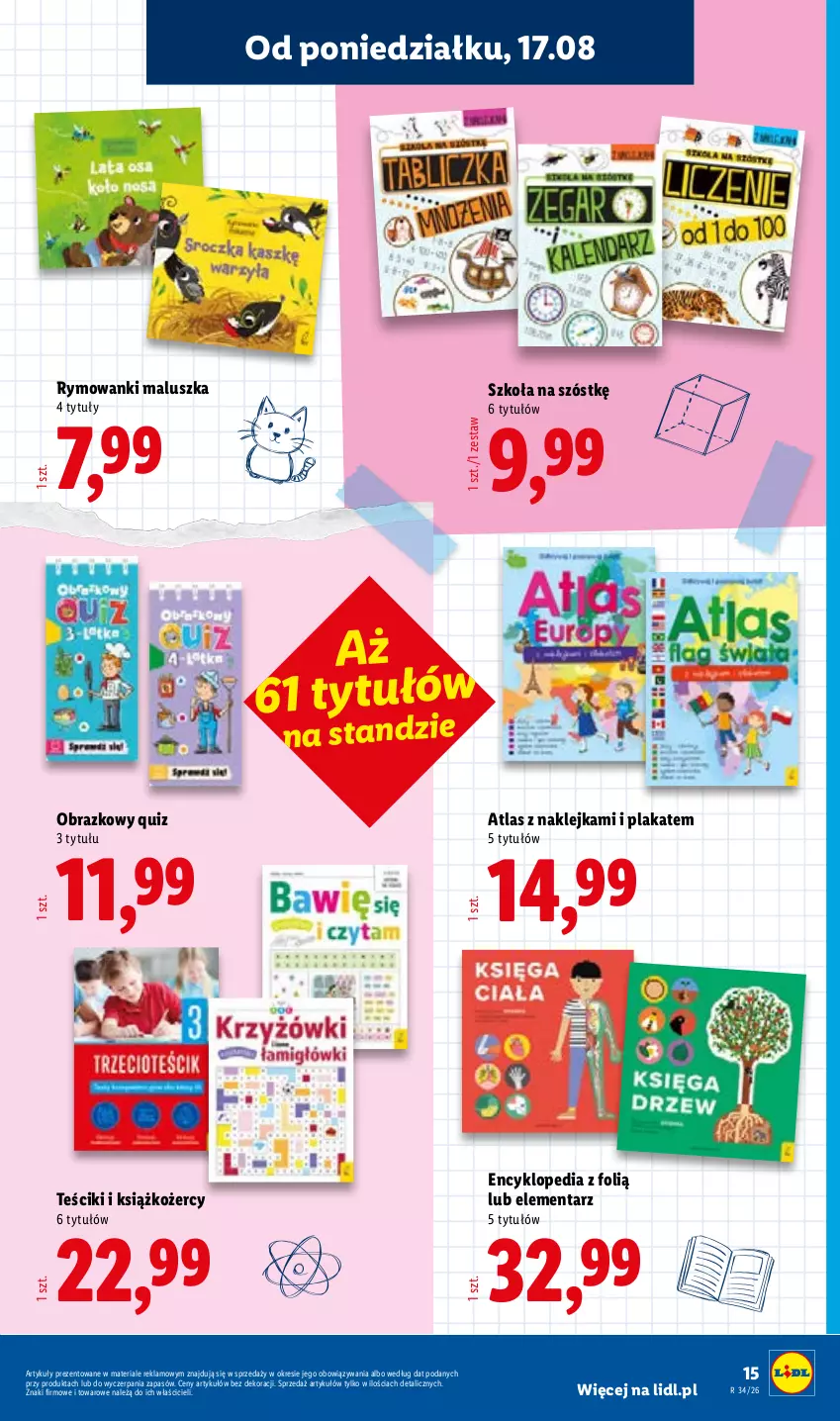 Gazetka promocyjna Lidl - Gazetka ważna od 17.08. do 22.08. - ważna 17.08 do 22.08.2026 - strona 15 - produkty: Klej, Obraz, Quiz