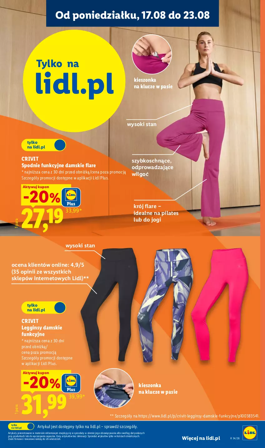 Gazetka promocyjna Lidl - Gazetka ważna od 17.08. do 22.08. - ważna 17.08 do 22.08.2026 - strona 21 - produkty: Gin, Legginsy, LG, Sok, Spodnie