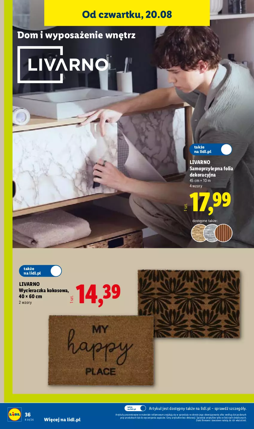 Gazetka promocyjna Lidl - Gazetka ważna od 17.08. do 22.08. - ważna 17.08 do 22.08.2026 - strona 48 - produkty: Ivar, Kokos, Mop, Wycieraczka