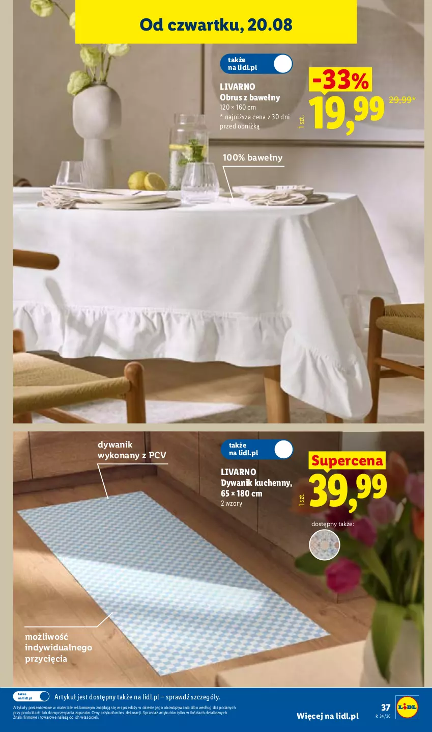 Gazetka promocyjna Lidl - Gazetka ważna od 17.08. do 22.08. - ważna 17.08 do 22.08.2026 - strona 49 - produkty: Dywan, Dywanik, Ivar, Obrus